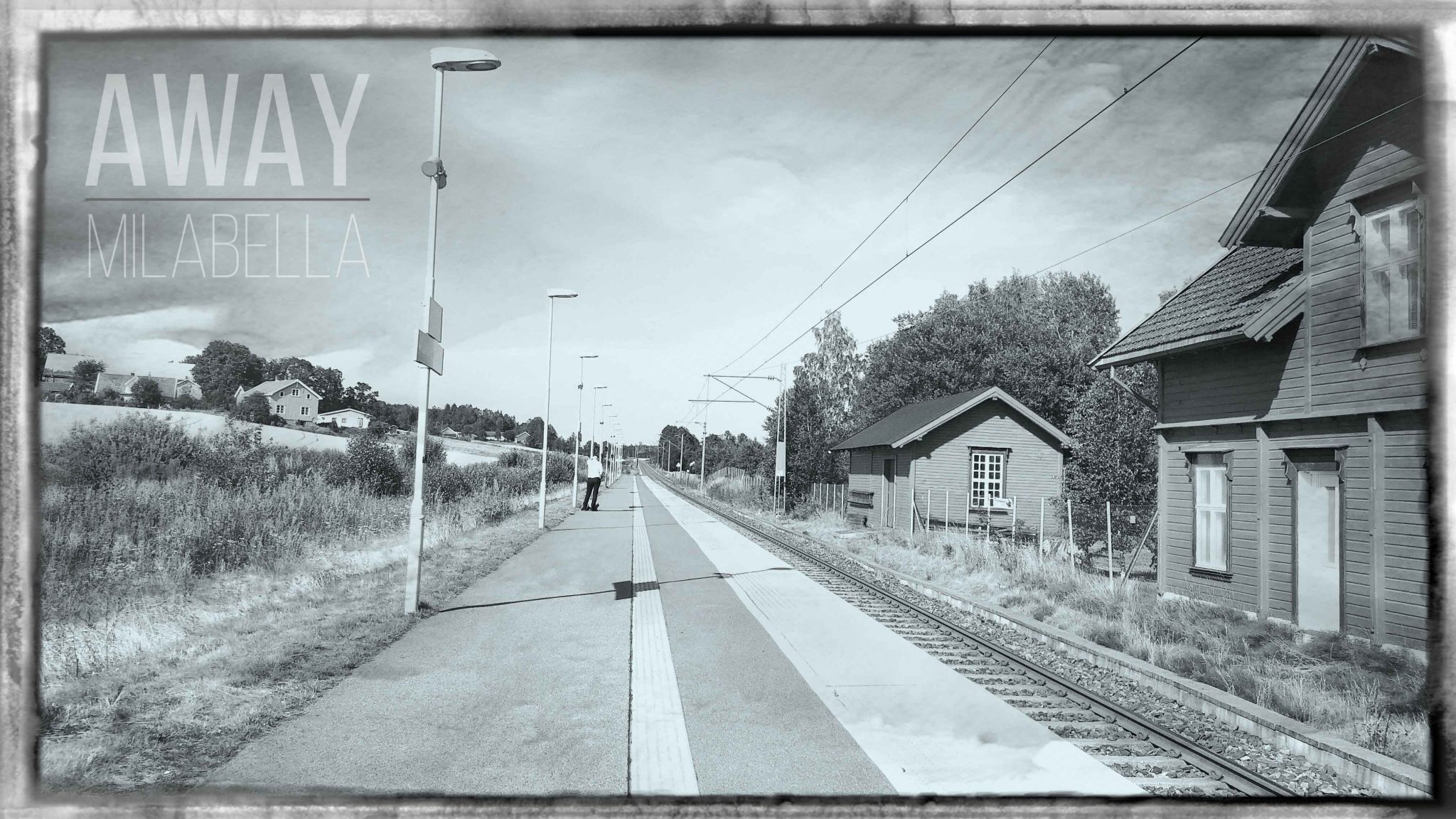 Still frame from the Away music video